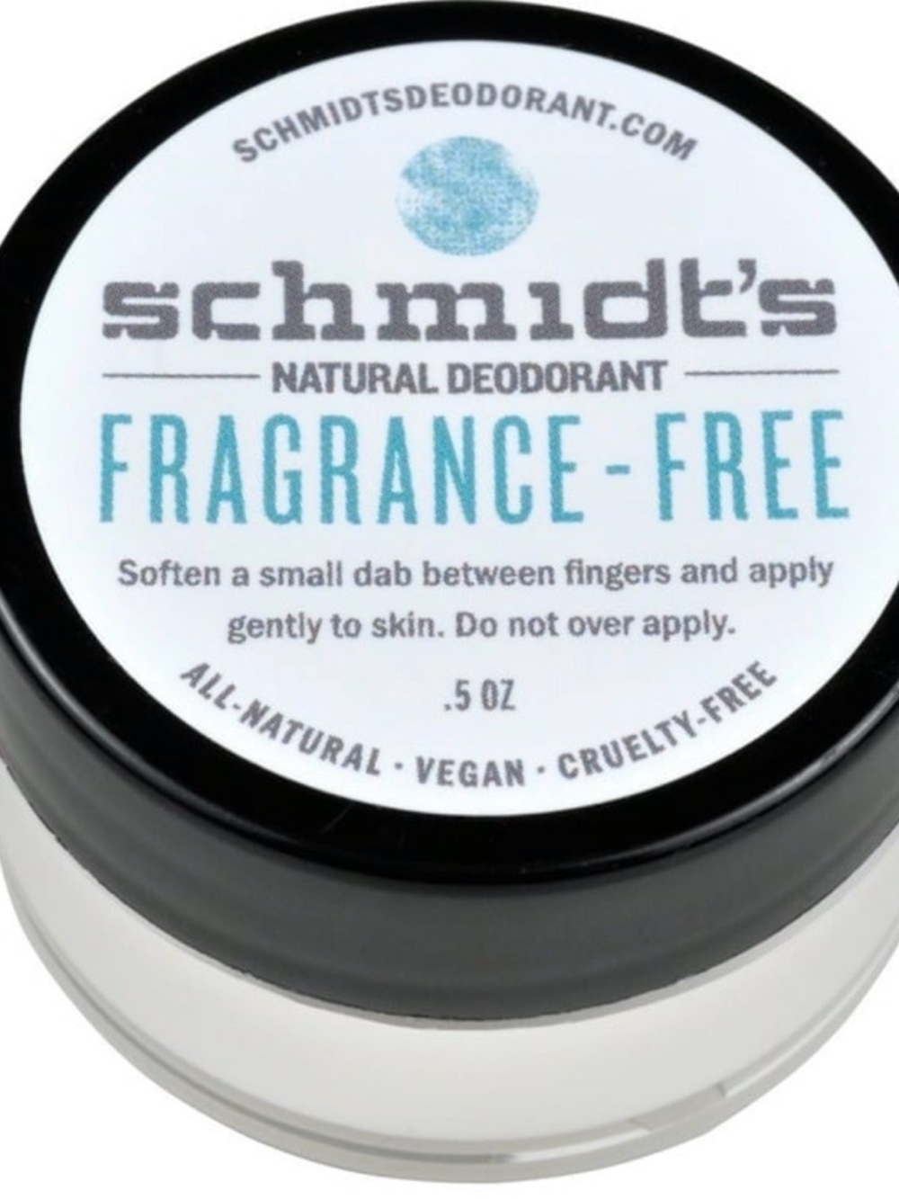 4-Schmidt's Fragrance-Free Natural Deodorant Jar (0.5 oz